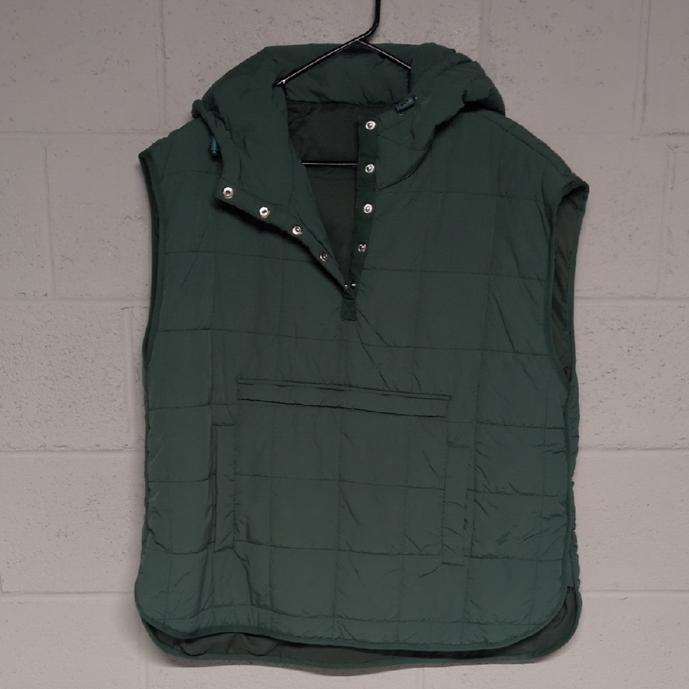 Women's Nylon Quilted Sleeveless Hooded Puffer Vest, Relaxed Fit, XXL, NWOT